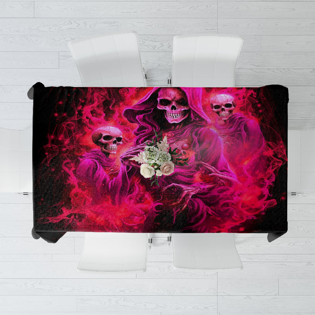 Flame Skull Tablecloth I Have 3 Sides Quite Sweet Funny Crazy And The Side You Never See
