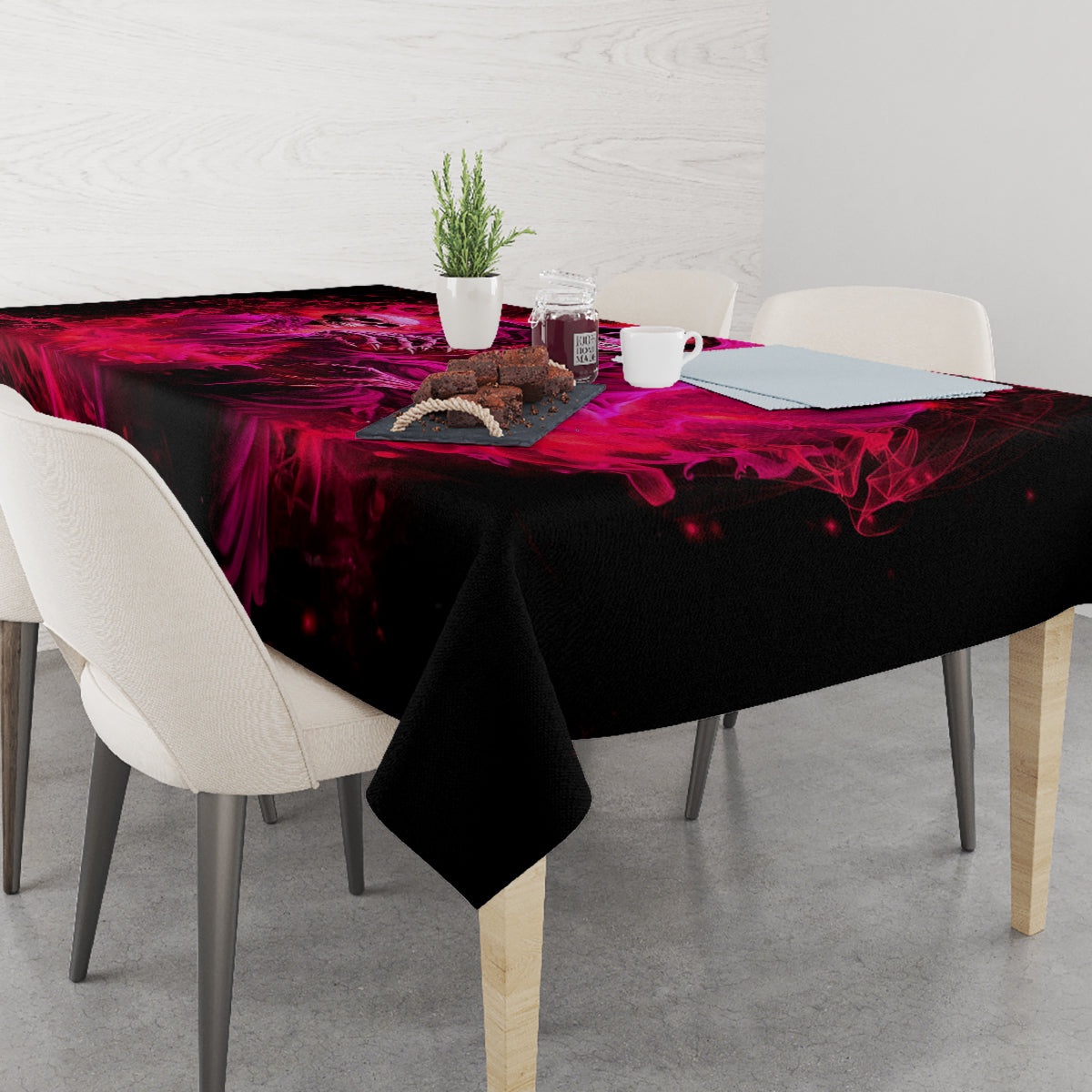 Flame Skull Tablecloth I Have 3 Sides Quite Sweet Funny Crazy And The Side You Never See