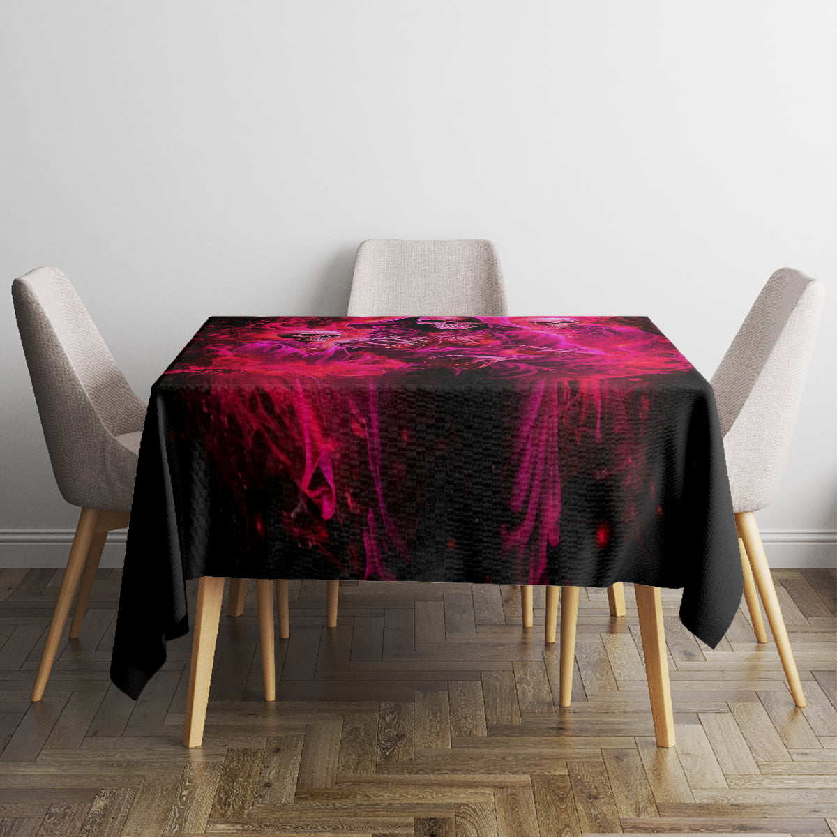 Flame Skull Tablecloth I Have 3 Sides Quite Sweet Funny Crazy And The Side You Never See