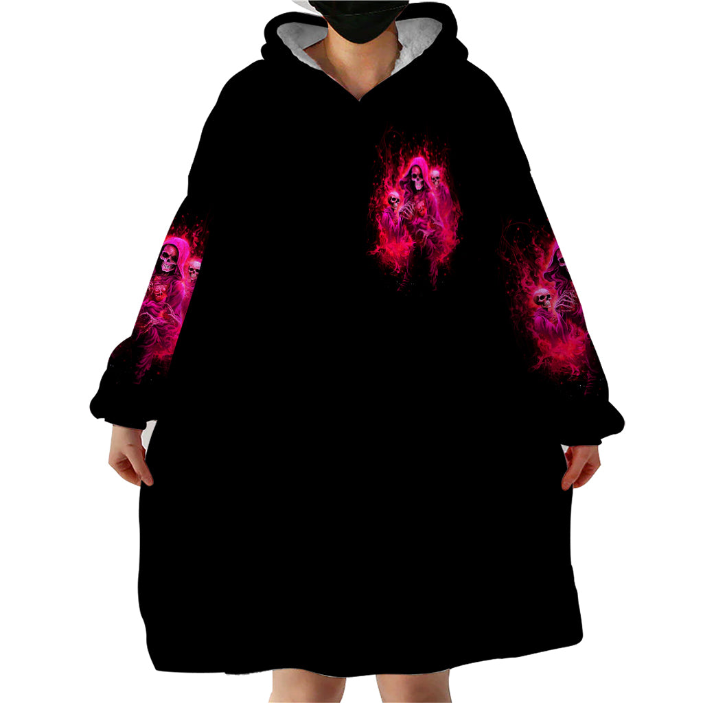 Flame Skull Wearable Blanket Hoodie I Have 3 Sides Quite Sweet Funny Crazy And The Side You Never See