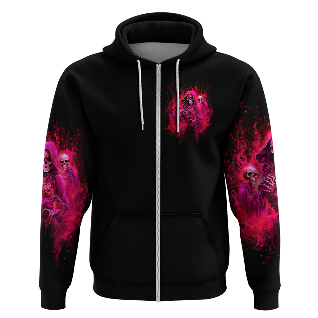 Flame Skull Zip Hoodie I Have 3 Sides Quite Sweet Funny Crazy And The Side You Never See