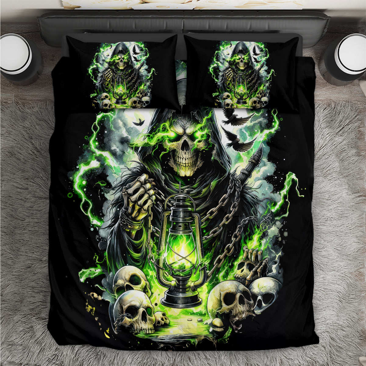 Reaper Skull Bedding Set I Think I Was Designed To Be Alone