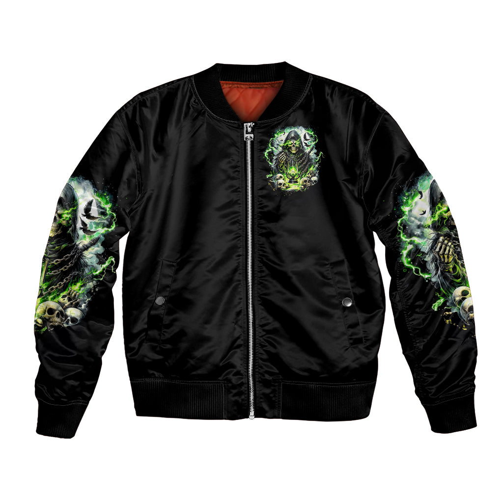 Reaper Skull Bomber Jacket I Think I Was Designed To Be Alone