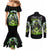Reaper Skull Couples Matching Mermaid Dress and Long Sleeve Button Shirt I Think I Was Designed To Be Alone