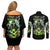 Reaper Skull Couples Matching Off Shoulder Short Dress and Long Sleeve Button Shirt I Think I Was Designed To Be Alone
