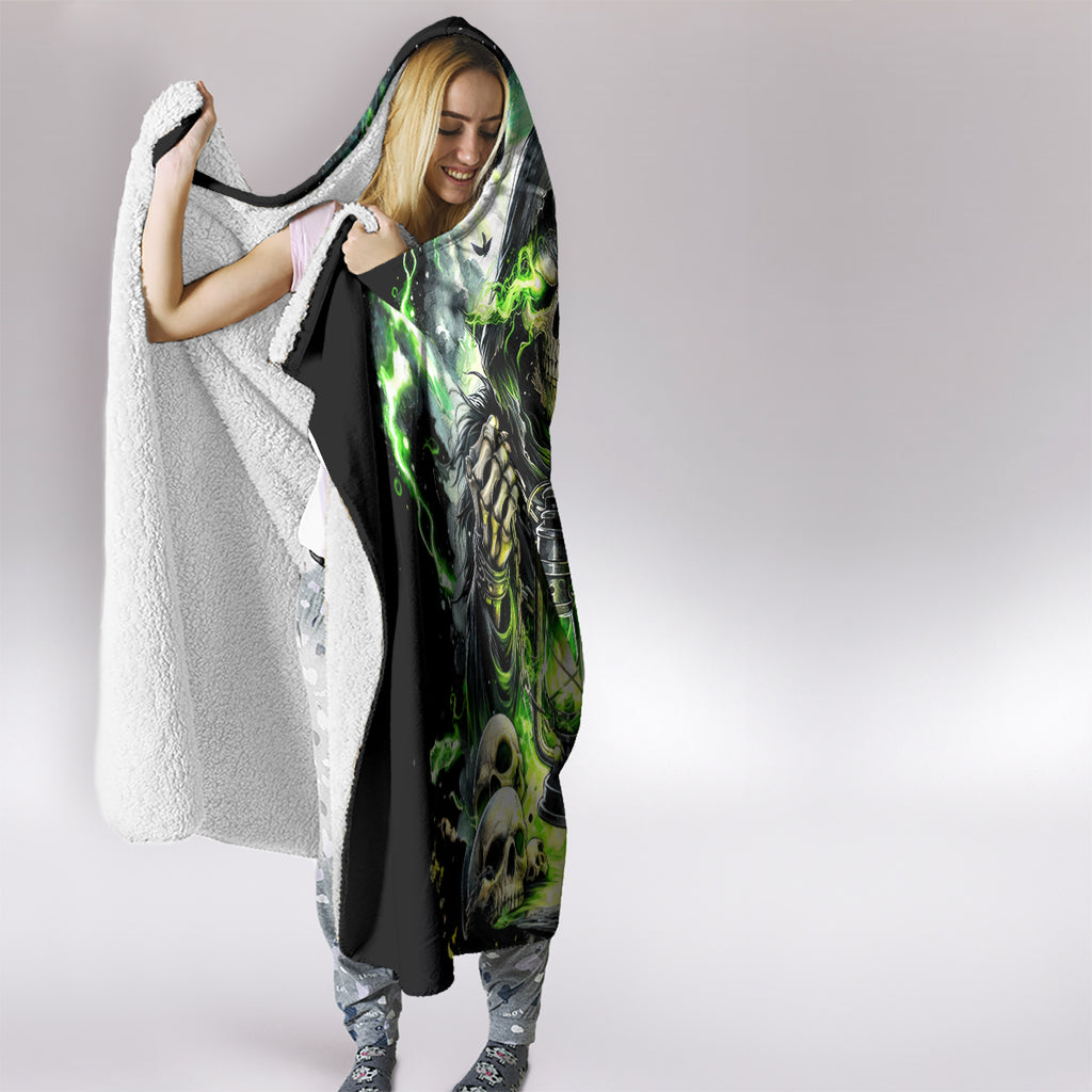 Reaper Skull Hooded Blanket I Think I Was Designed To Be Alone
