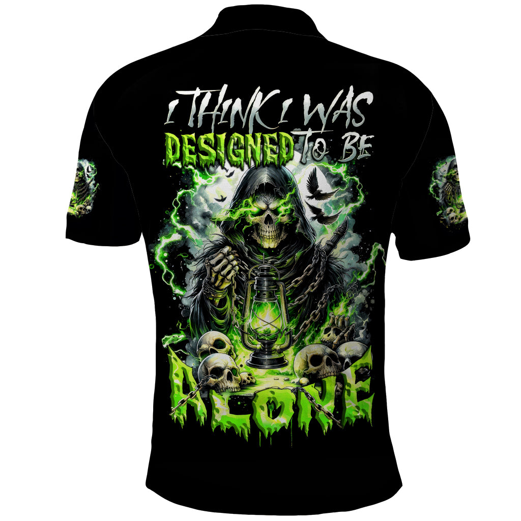 Reaper Skull Polo Shirt I Think I Was Designed To Be Alone