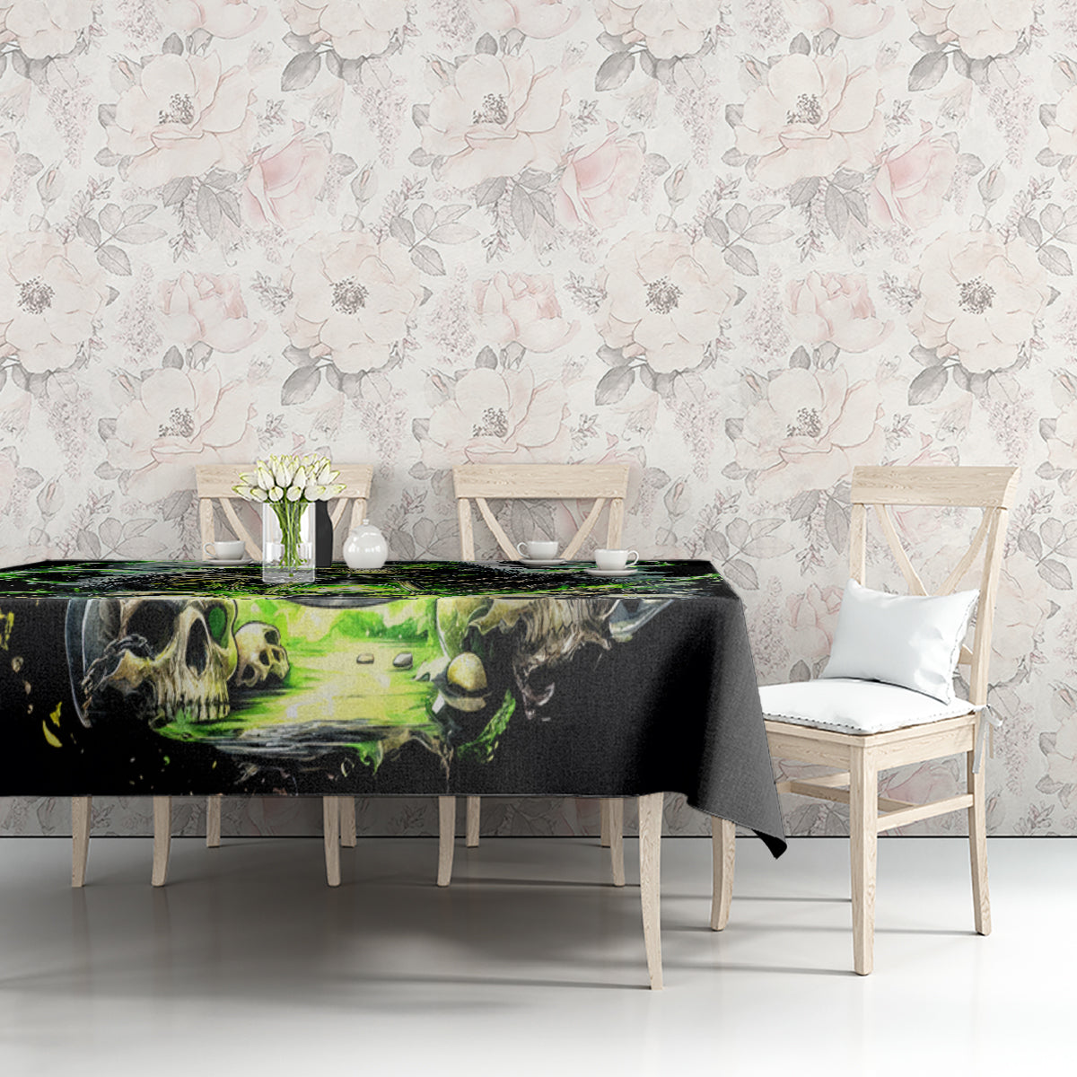 Reaper Skull Tablecloth I Think I Was Designed To Be Alone
