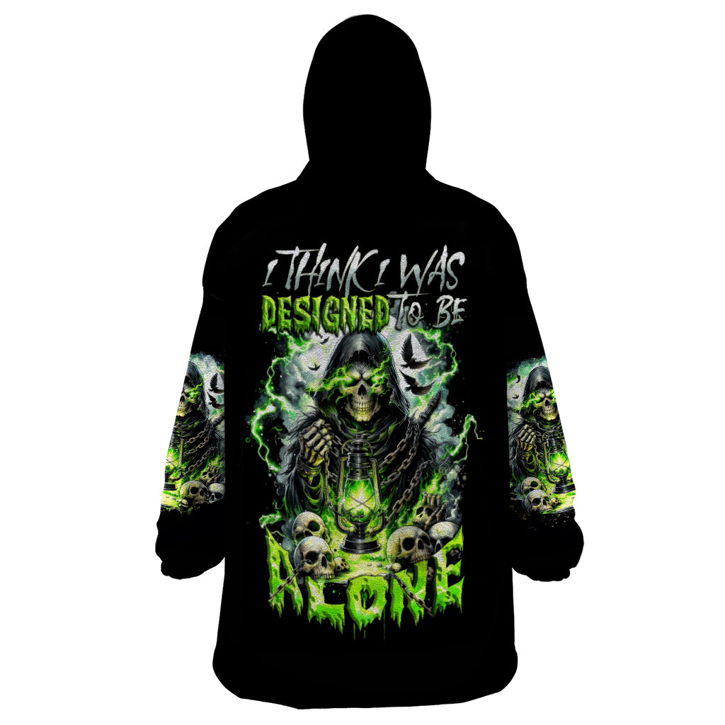 Reaper Skull Wearable Blanket Hoodie I Think I Was Designed To Be Alone