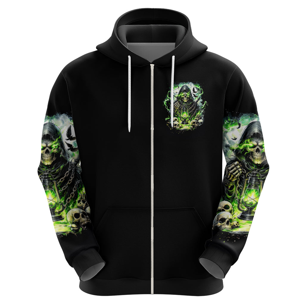 Reaper Skull Zip Hoodie I Think I Was Designed To Be Alone
