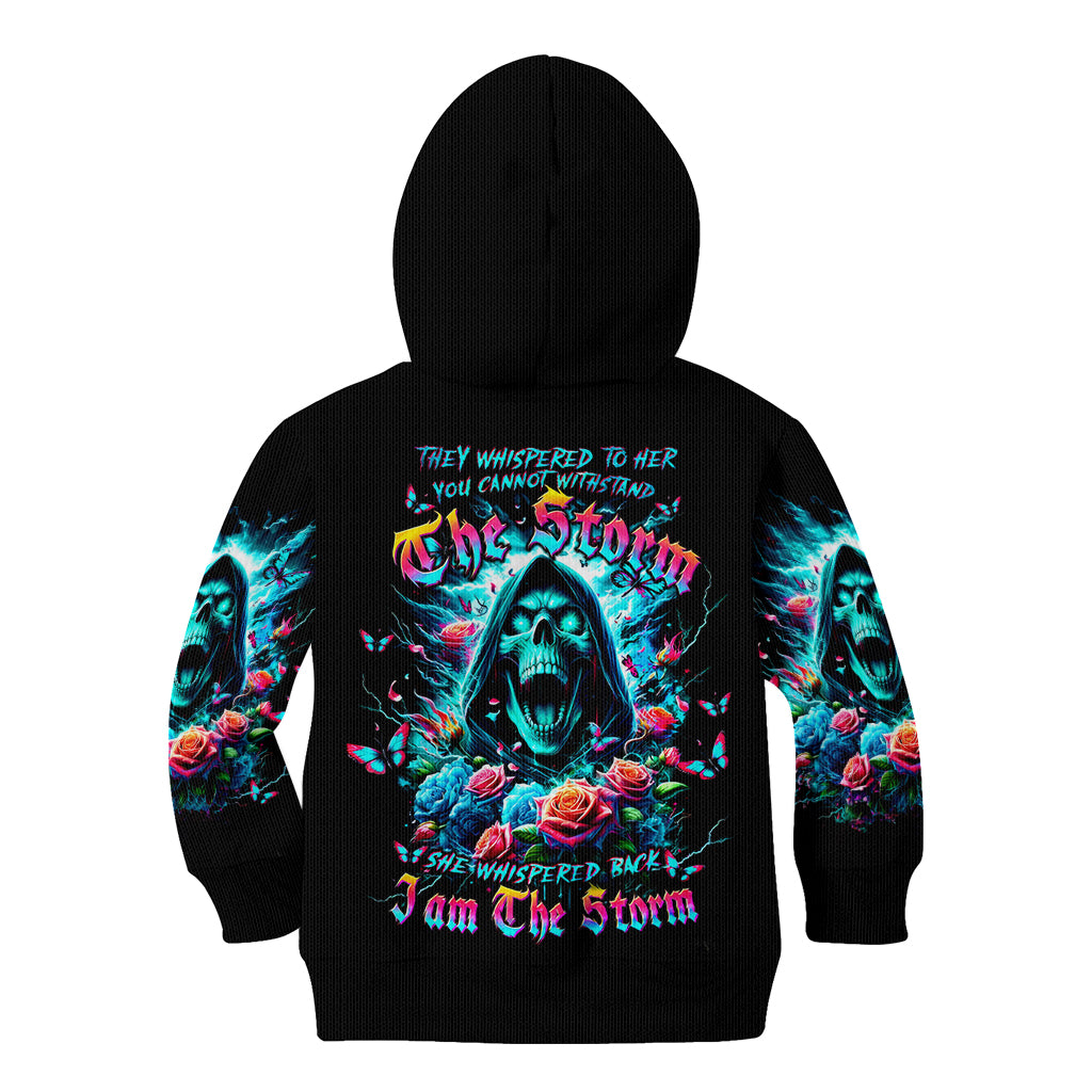 Rose Skull Kid Hoodie She Whispered Back Iam The Storm