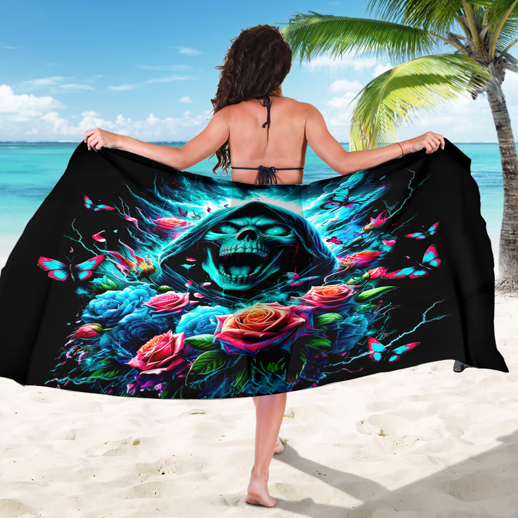Rose Skull Sarong She Whispered Back Iam The Storm