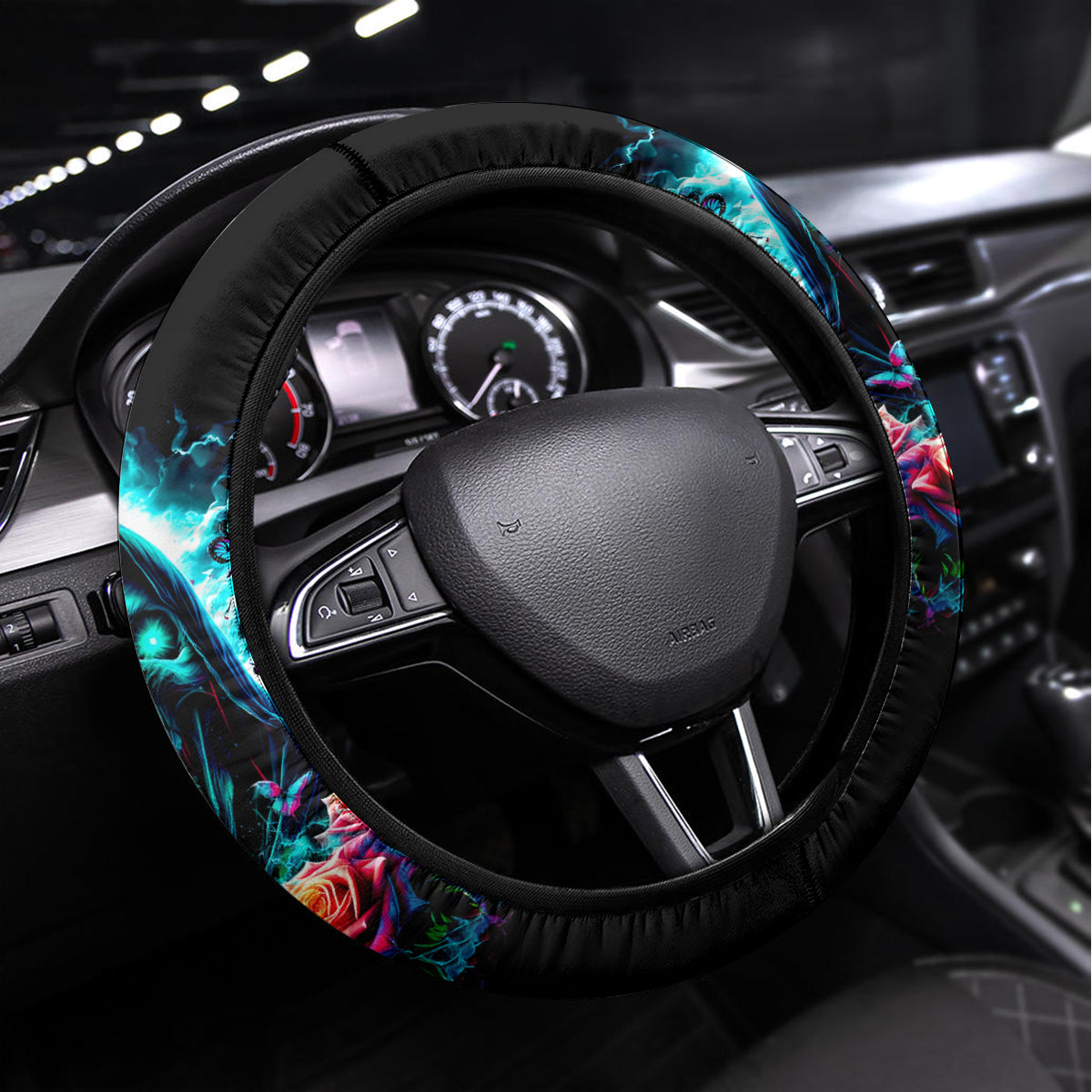 Rose Skull Steering Wheel Cover She Whispered Back Iam The Storm