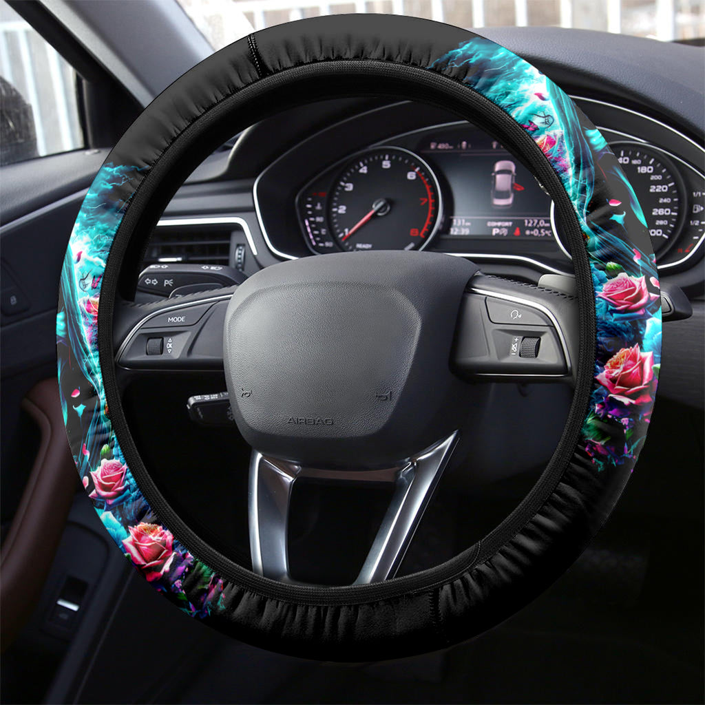Rose Skull Steering Wheel Cover She Whispered Back Iam The Storm
