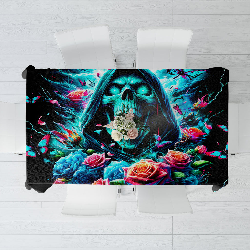 Rose Skull Tablecloth She Whispered Back Iam The Storm
