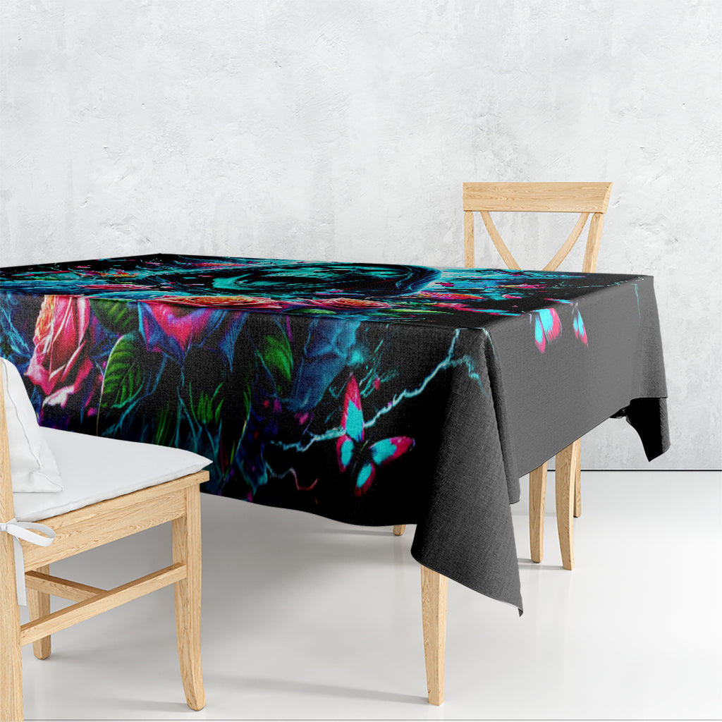 Rose Skull Tablecloth She Whispered Back Iam The Storm