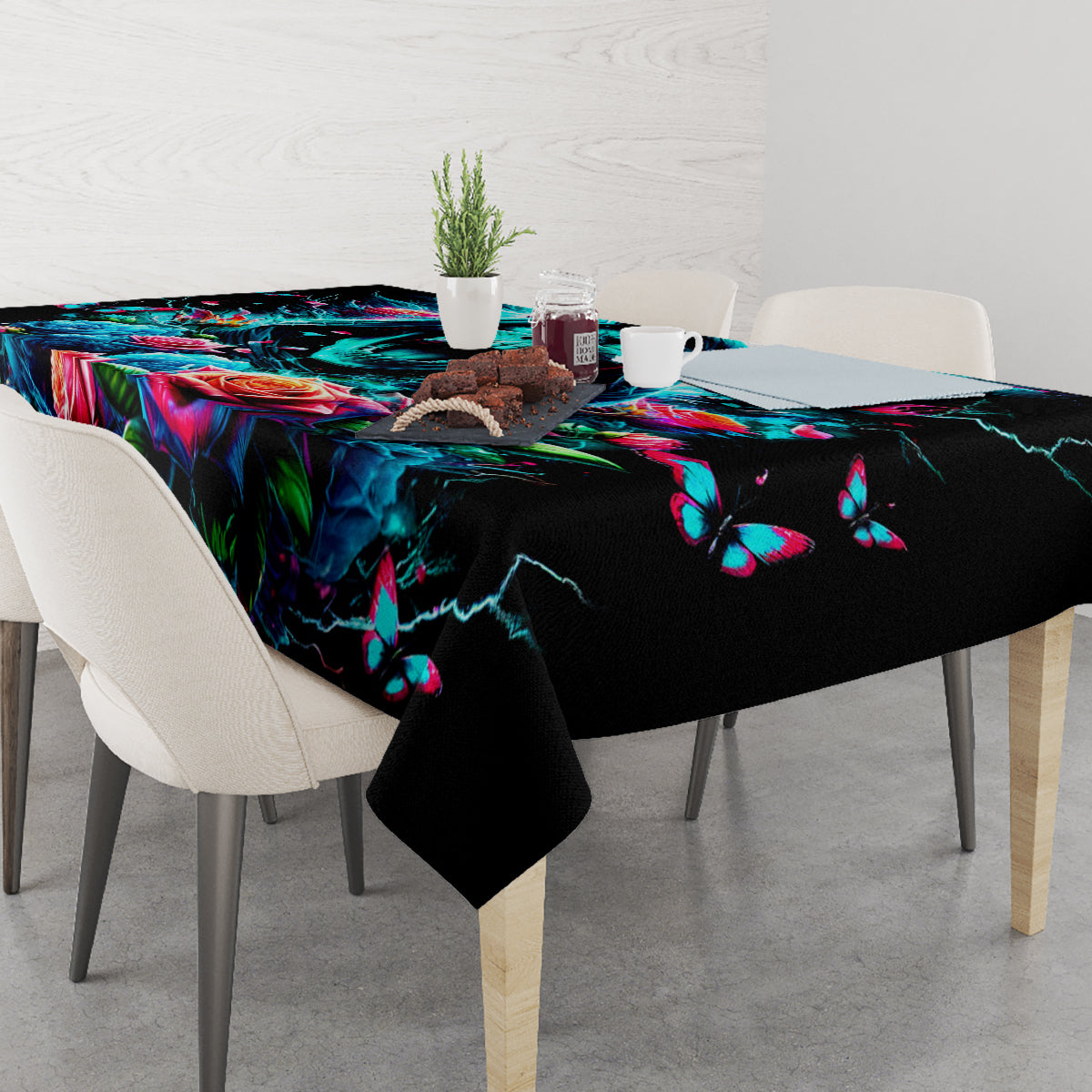 Rose Skull Tablecloth She Whispered Back Iam The Storm