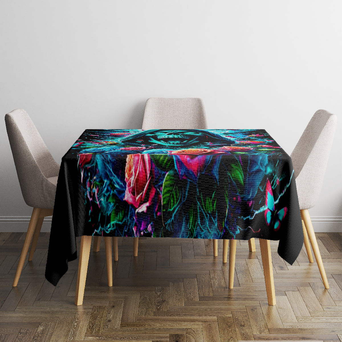Rose Skull Tablecloth She Whispered Back Iam The Storm