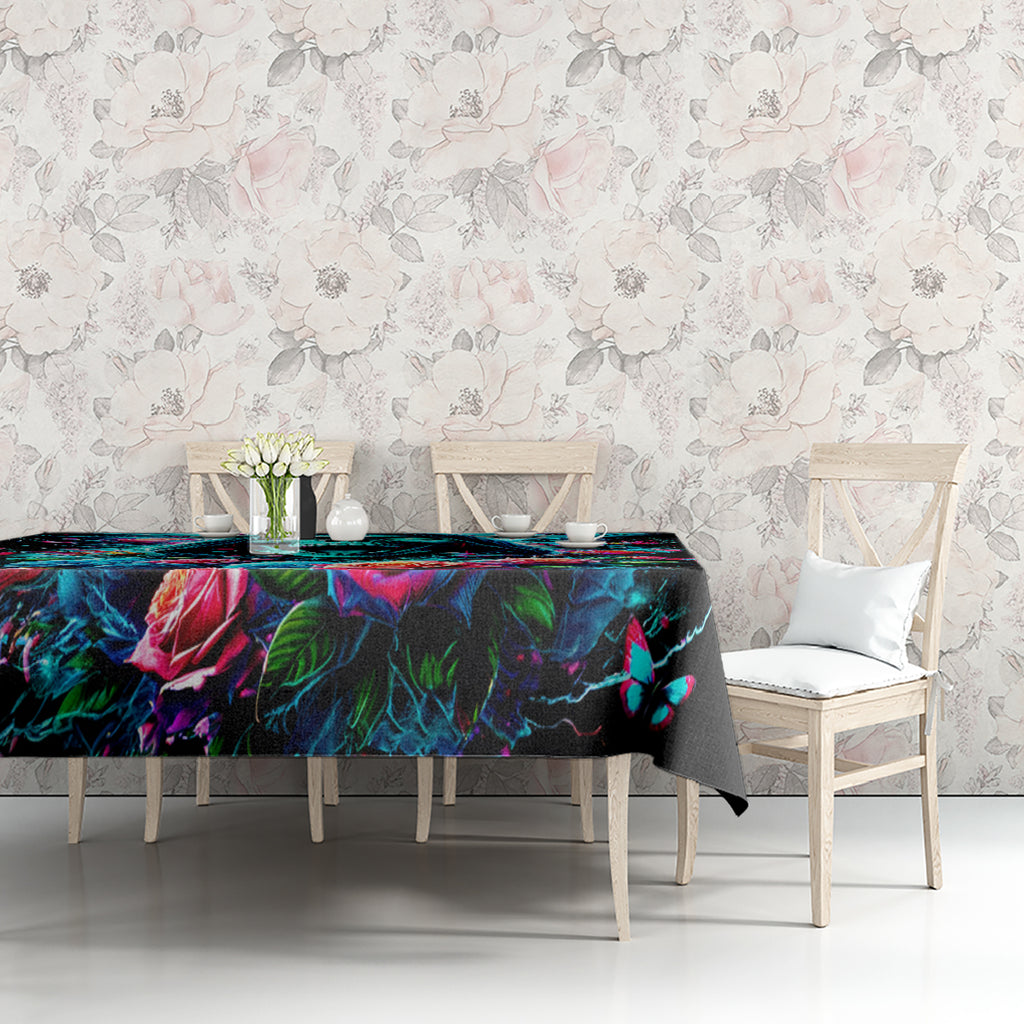 Rose Skull Tablecloth She Whispered Back Iam The Storm