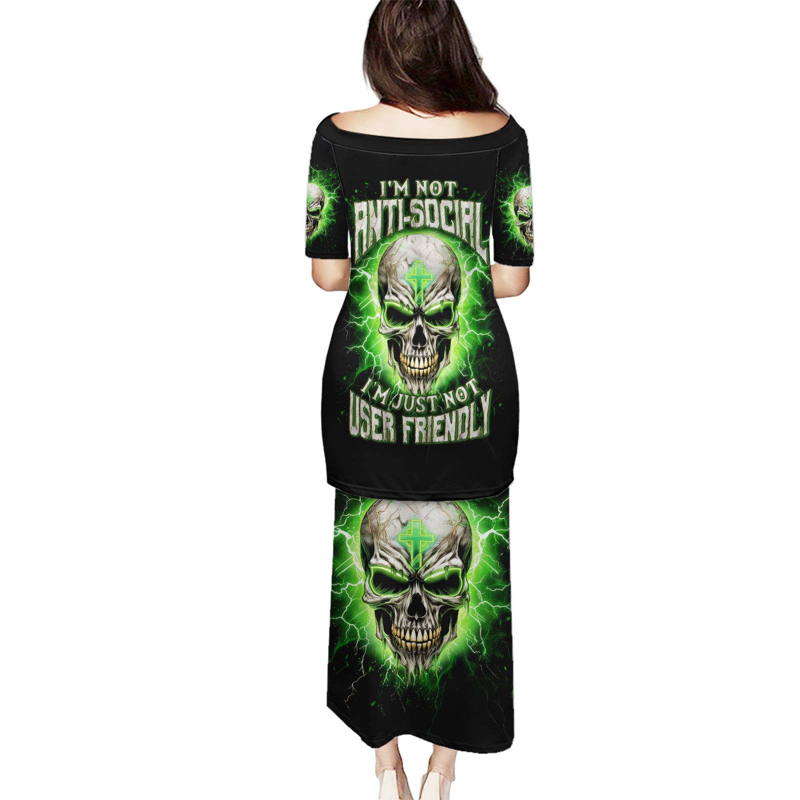 Thunder Skull Puletasi I'm Not Anti-Social I Must Not User Friendly