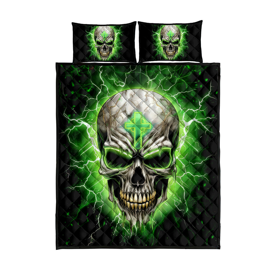 Thunder Skull Quilt Bed Set I'm Not Anti-Social I Must Not User Friendly