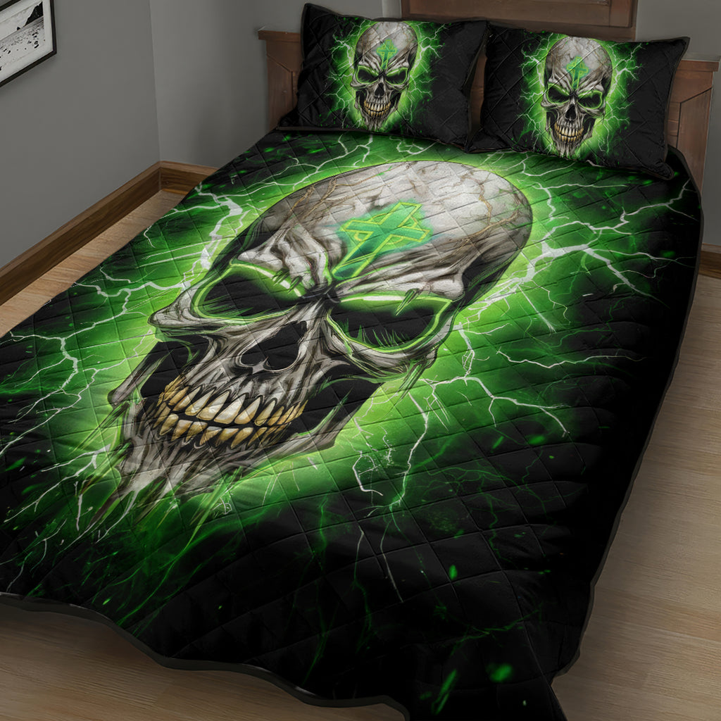Thunder Skull Quilt Bed Set I'm Not Anti-Social I Must Not User Friendly