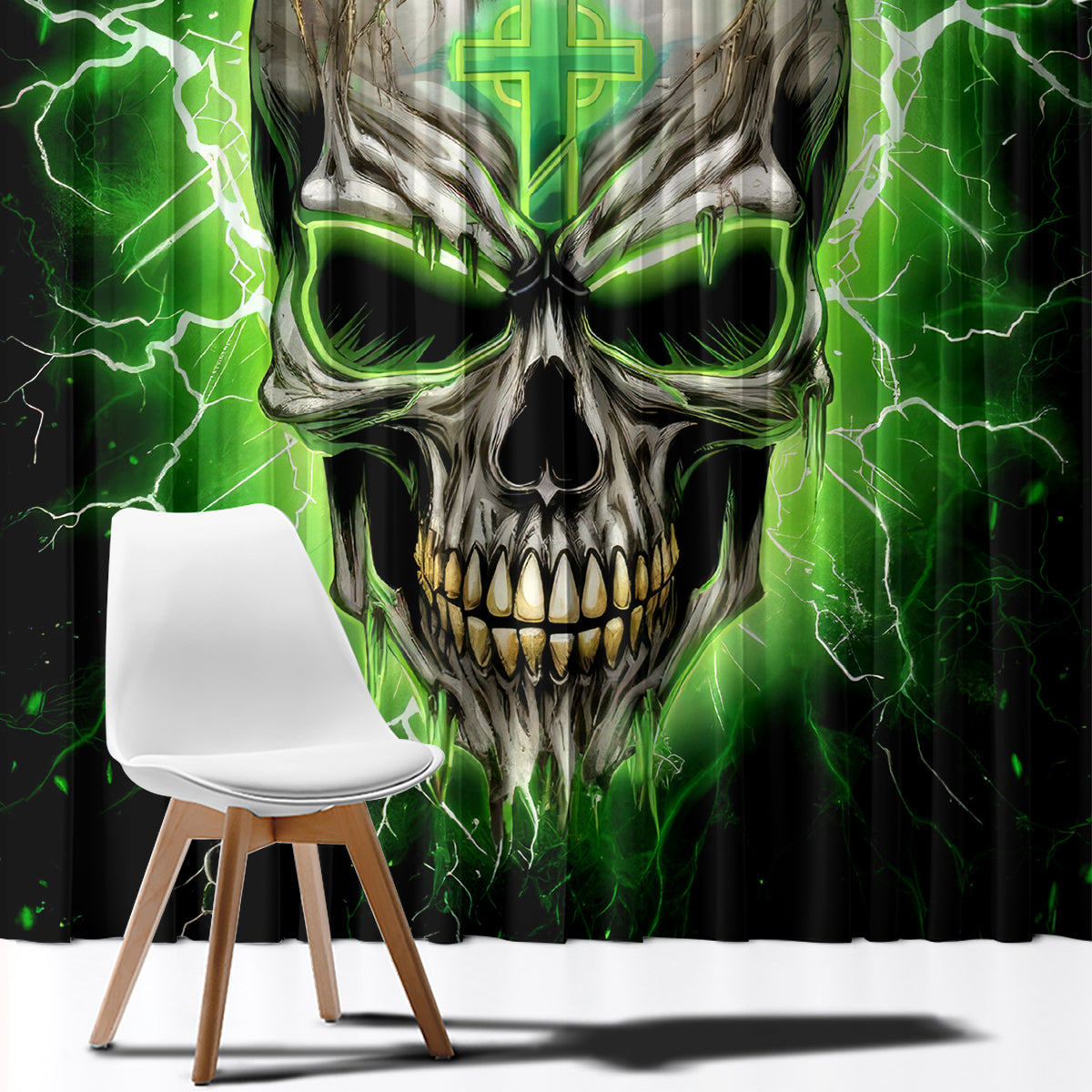 Thunder Skull Window Curtain I'm Not Anti-Social I Must Not User Friendly