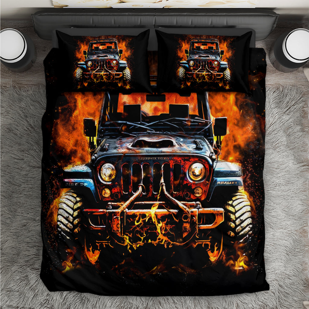 Flame Jeep Bedding Set I'm The Black Jeep Of The Family