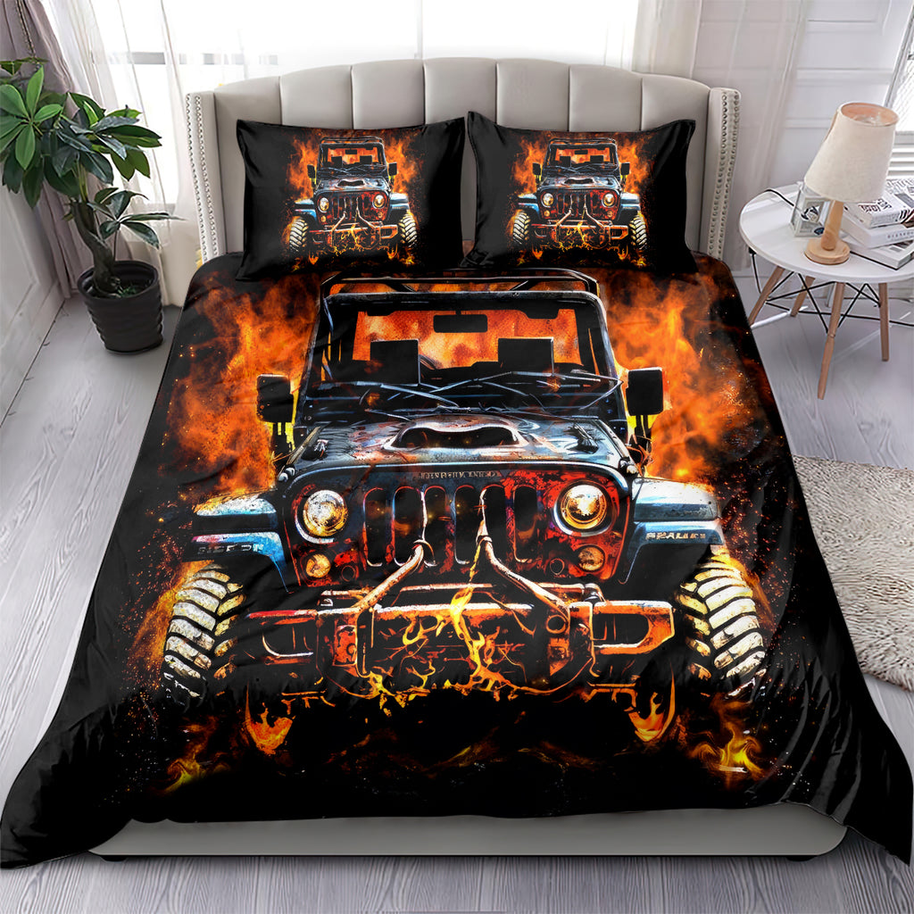 Flame Jeep Bedding Set I'm The Black Jeep Of The Family