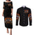 Flame Jeep Couples Matching Puletasi and Long Sleeve Button Shirt I'm The Black Jeep Of The Family