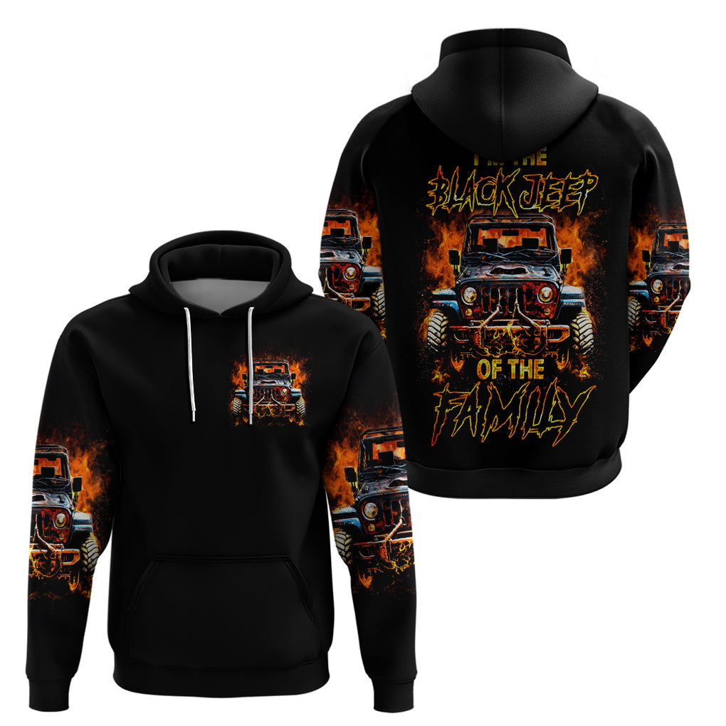 Flame Jeep Hoodie I'm The Black Jeep Of The Family