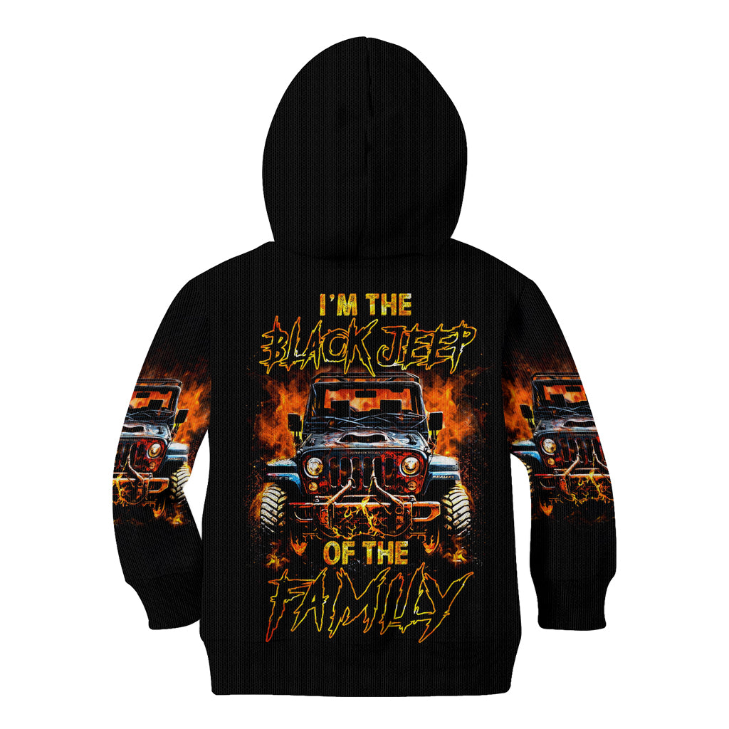 Flame Jeep Kid Hoodie I'm The Black Jeep Of The Family