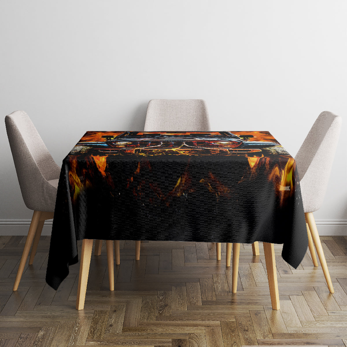 Flame Jeep Tablecloth I'm The Black Jeep Of The Family
