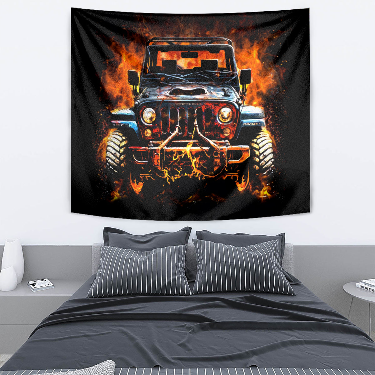 Flame Jeep Tapestry I'm The Black Jeep Of The Family