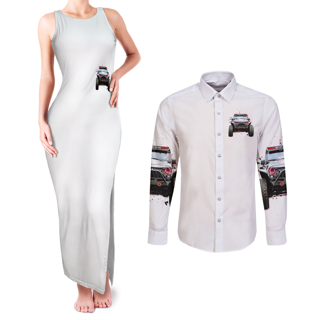Black Jeep Couples Matching Tank Maxi Dress and Long Sleeve Button Shirt I'm The Black Jeep Of The Family