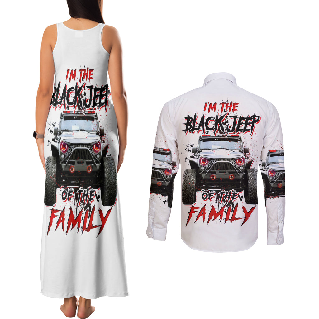 Black Jeep Couples Matching Tank Maxi Dress and Long Sleeve Button Shirt I'm The Black Jeep Of The Family