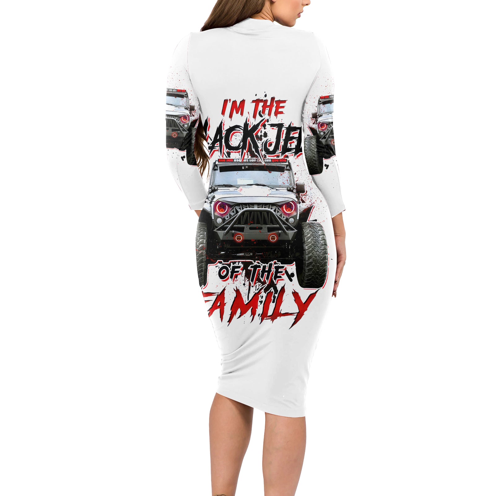 Black Jeep Long Sleeve Bodycon Dress I'm The Black Jeep Of The Family