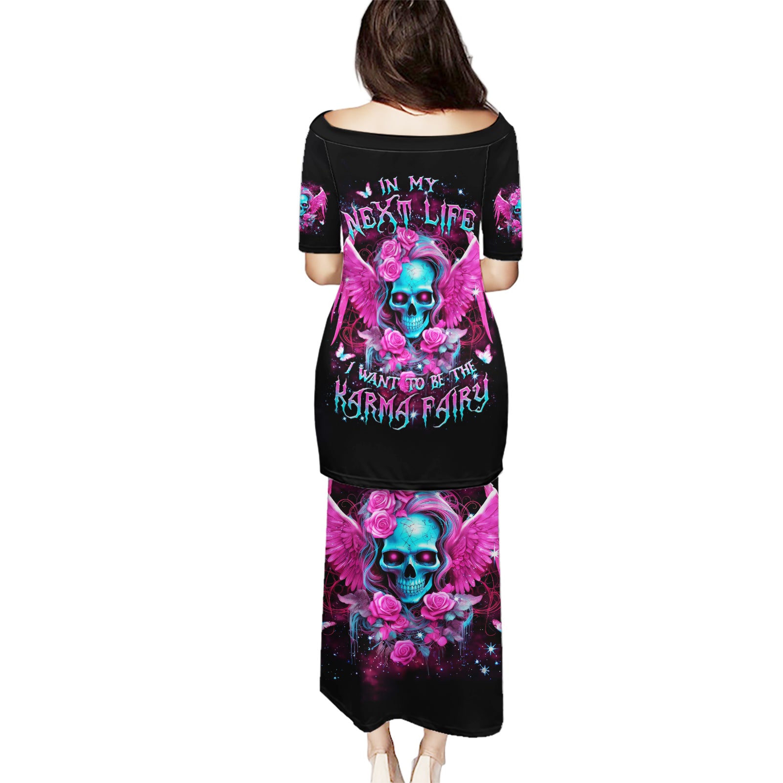 Skull Lady Puletasi In My Next Life I Want To Be The Karma Fairy