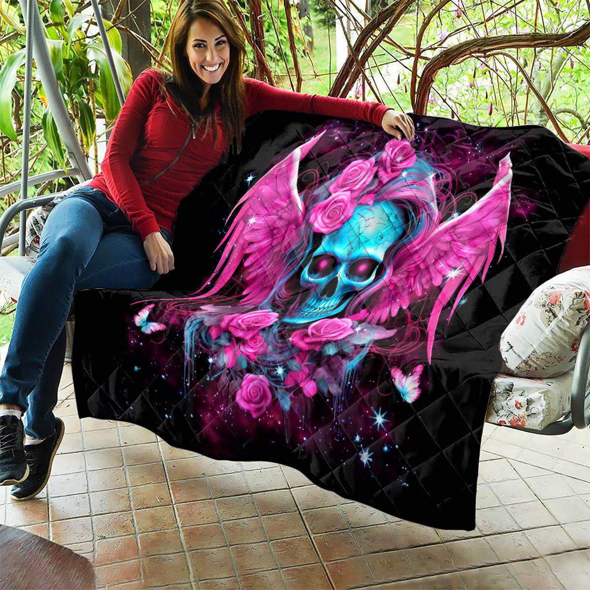 Skull Lady Quilt In My Next Life I Want To Be The Karma Fairy