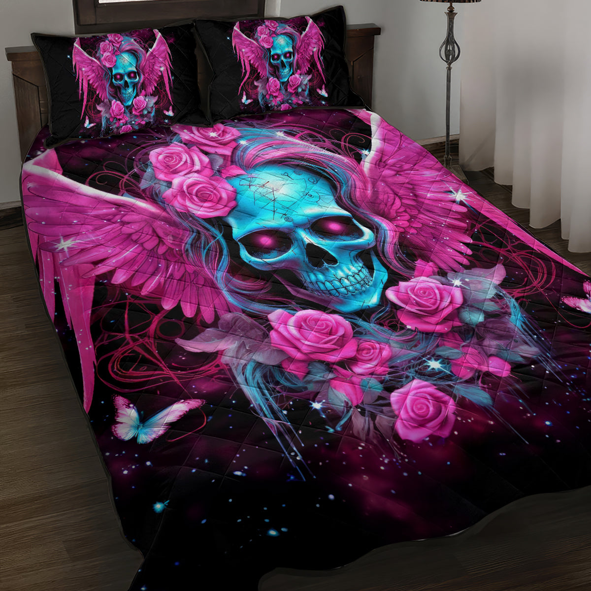 Skull Lady Quilt Bed Set In My Next Life I Want To Be The Karma Fairy