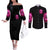 Skull Lady Couples Matching Off The Shoulder Long Sleeve Dress and Long Sleeve Button Shirt Look Hot Be Cold