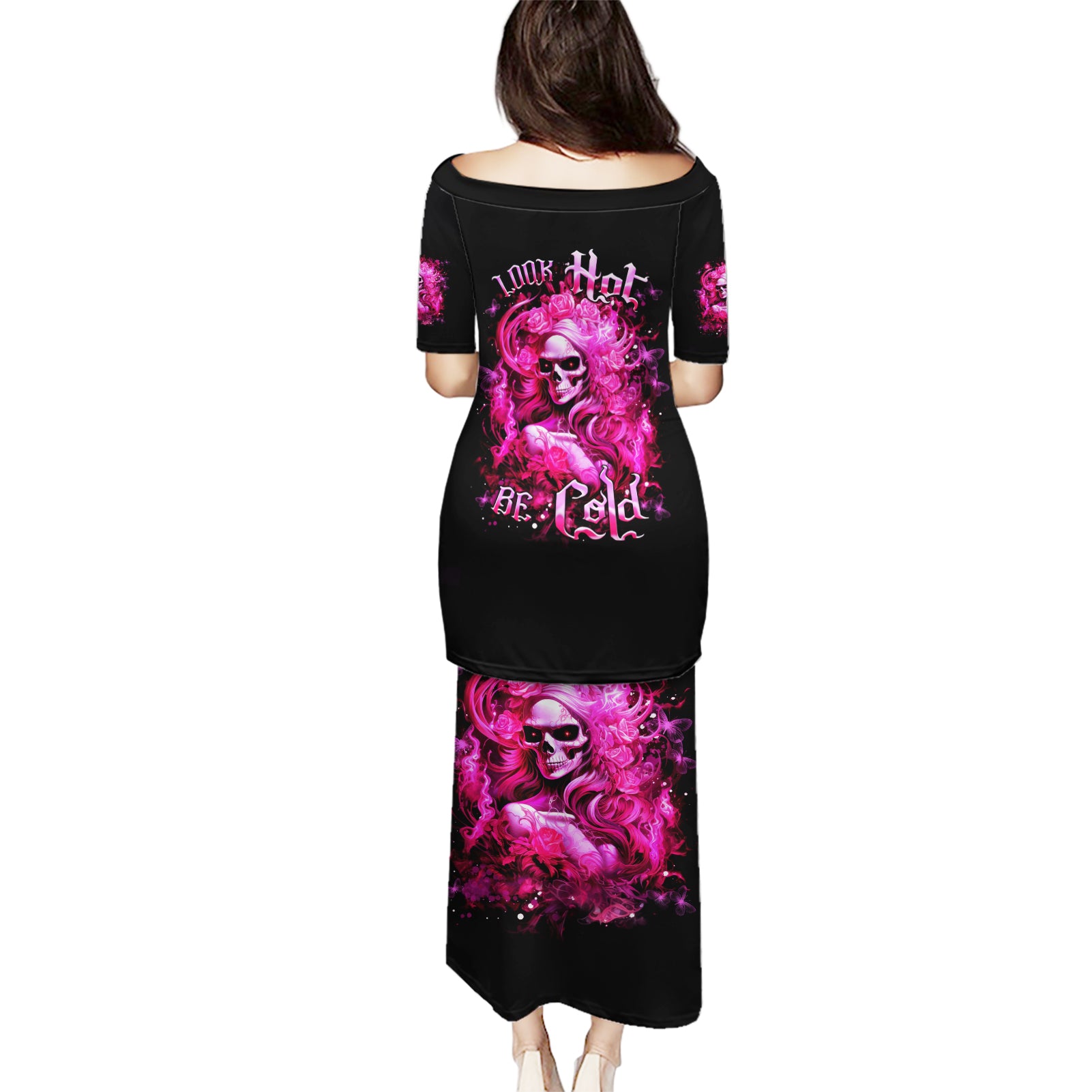 Skull Lady Puletasi Look Hot Be Cold