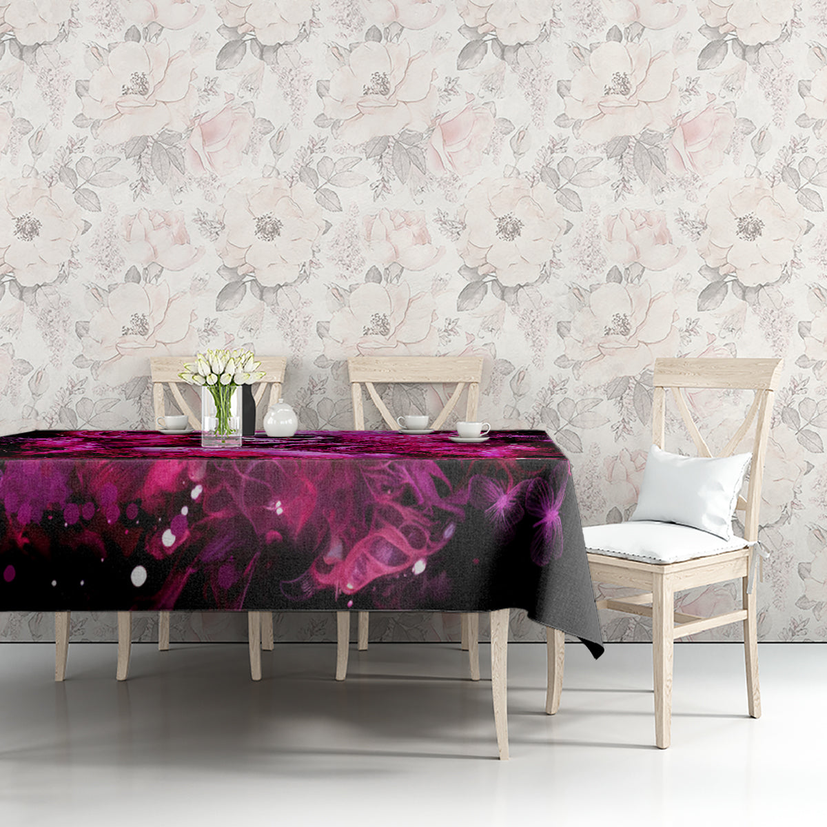 Skull Lady Tablecloth Look Hot Be Cold