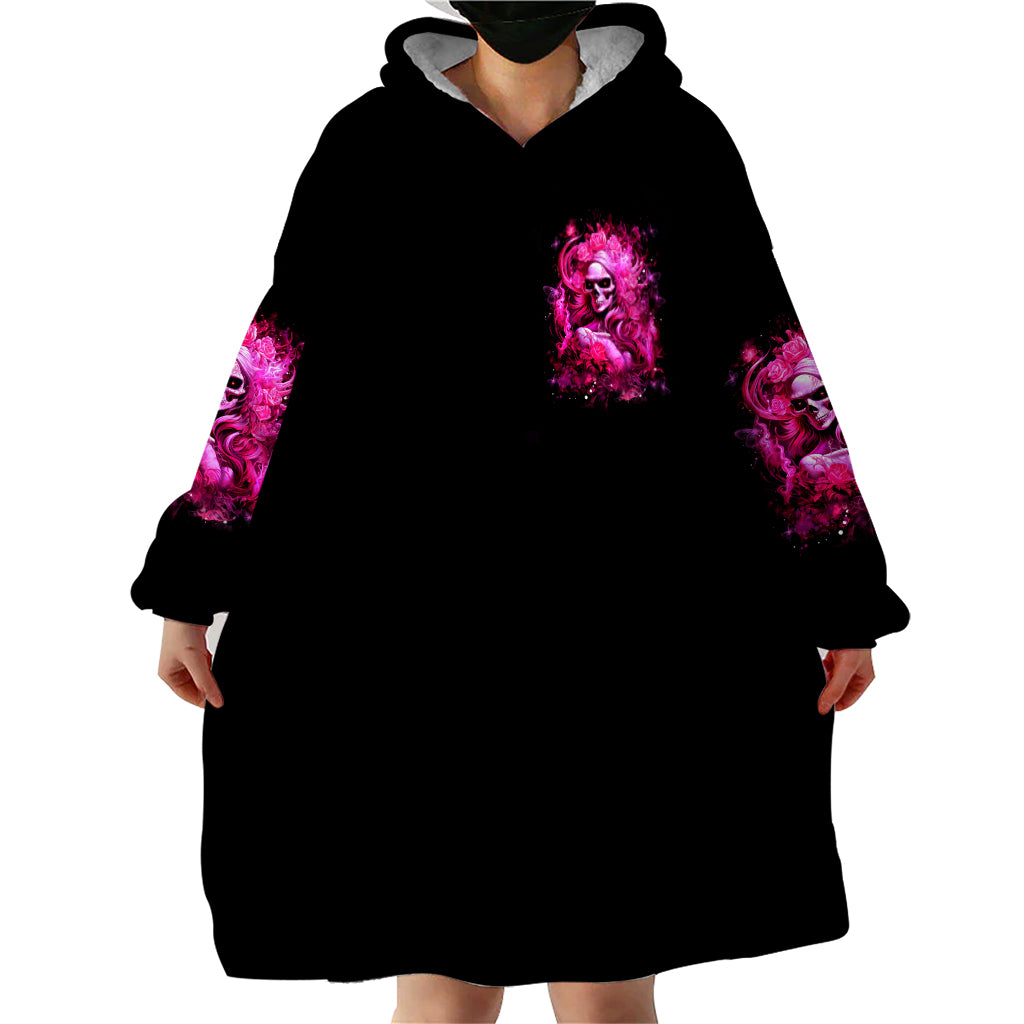 Skull Lady Wearable Blanket Hoodie Look Hot Be Cold