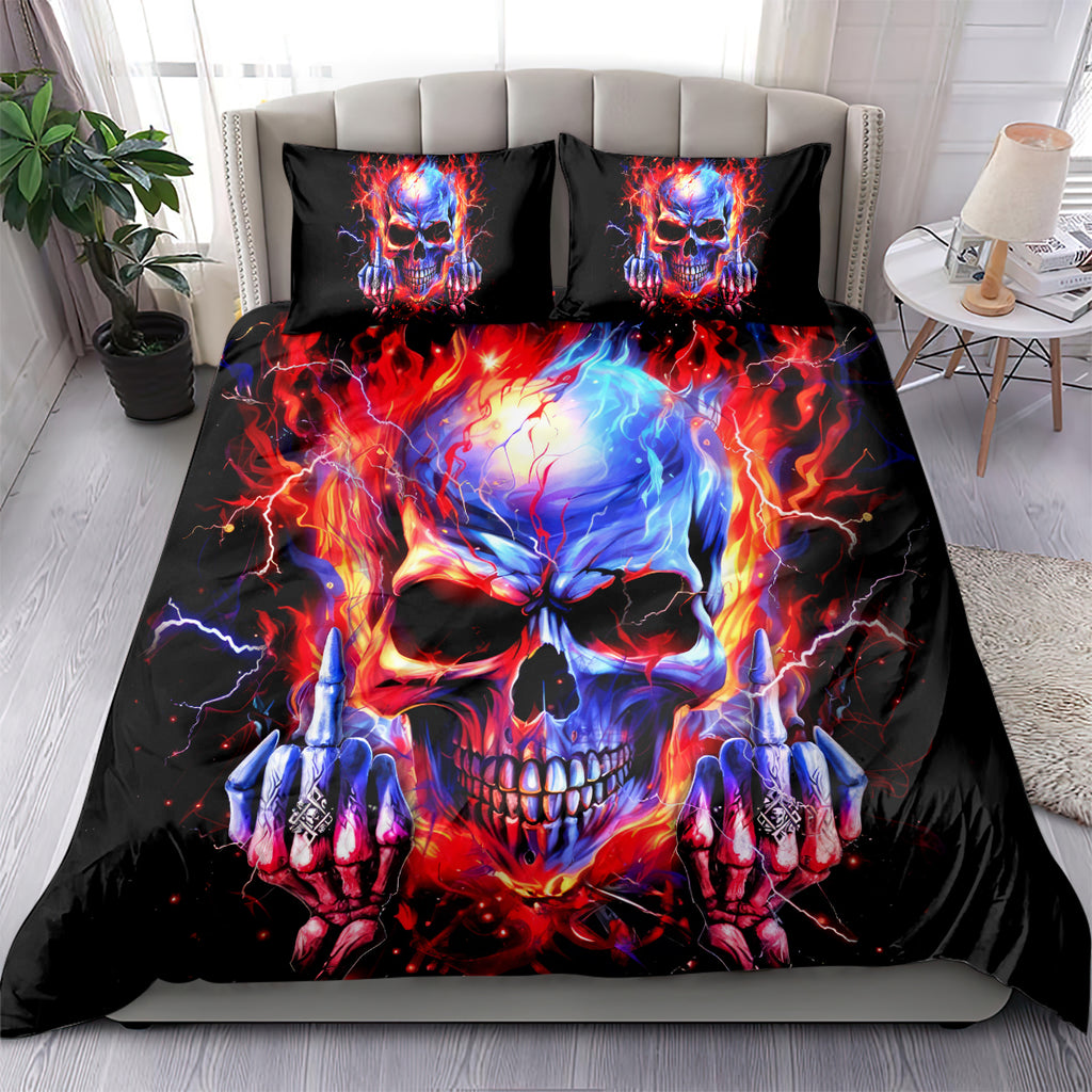Flame Skull Bedding Set My Give A Fuck Is Broken But My Go Fuck Yourself Is Fully Functional DT01