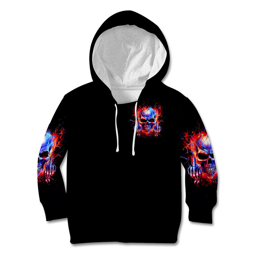 Flame Skull Kid Hoodie My Give A Fuck Is Broken But My Go Fuck Yourself Is Fully Functional