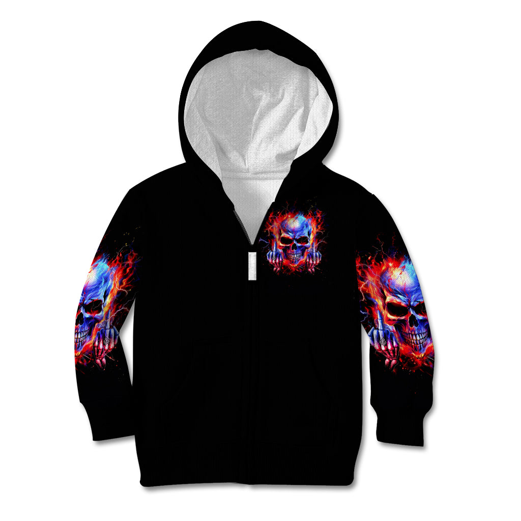 Flame Skull Kid Hoodie My Give A Fuck Is Broken But My Go Fuck Yourself Is Fully Functional