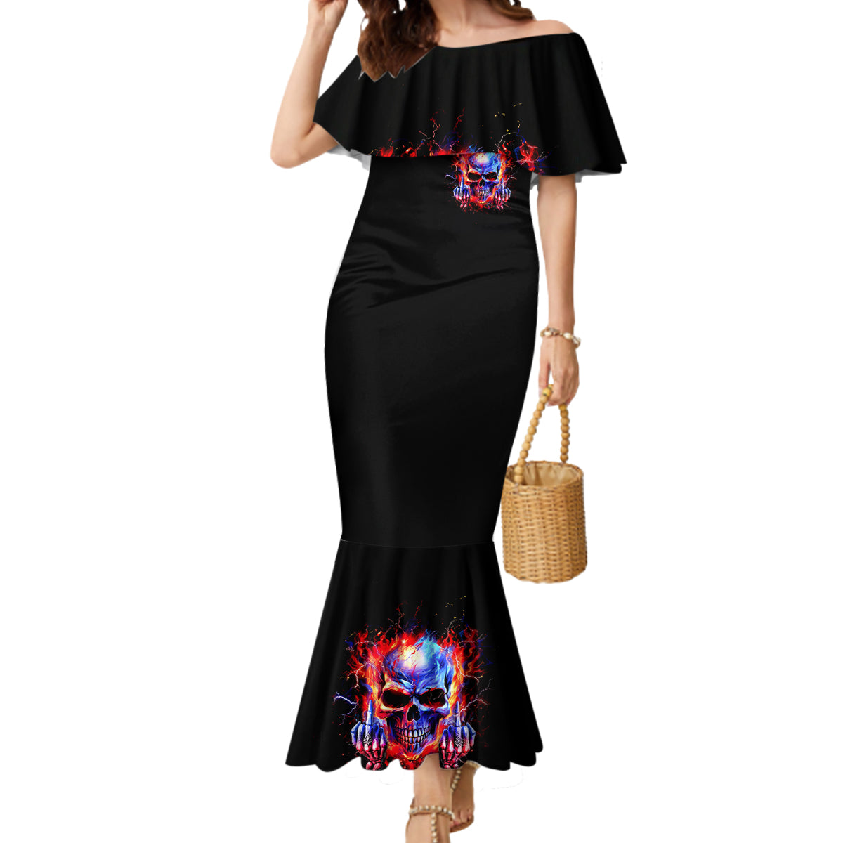 Flame Skull Mermaid Dress My Give A Fuck Is Broken But My Go Fuck Yourself Is Fully Functional
