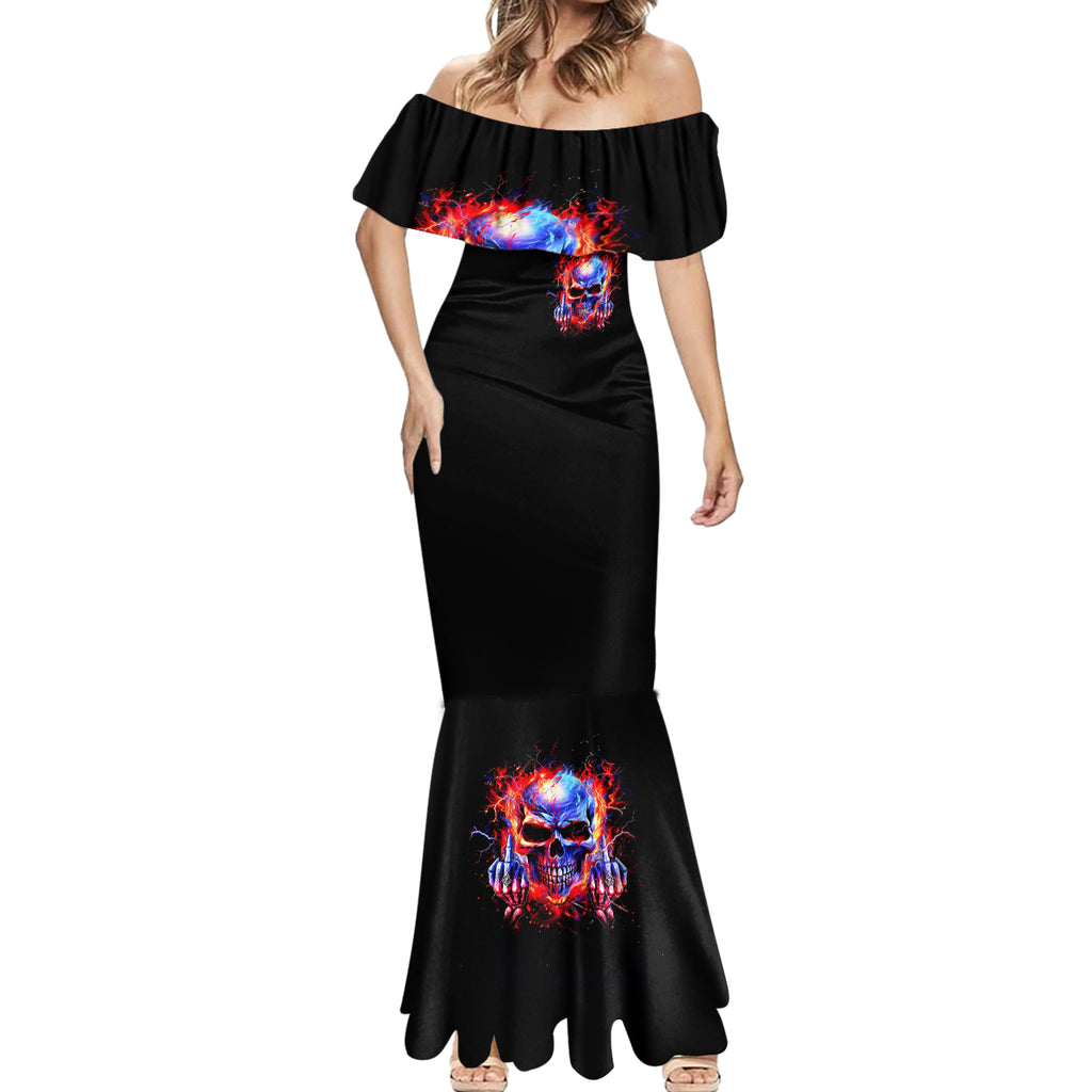 Flame Skull Mermaid Dress My Give A Fuck Is Broken But My Go Fuck Yourself Is Fully Functional