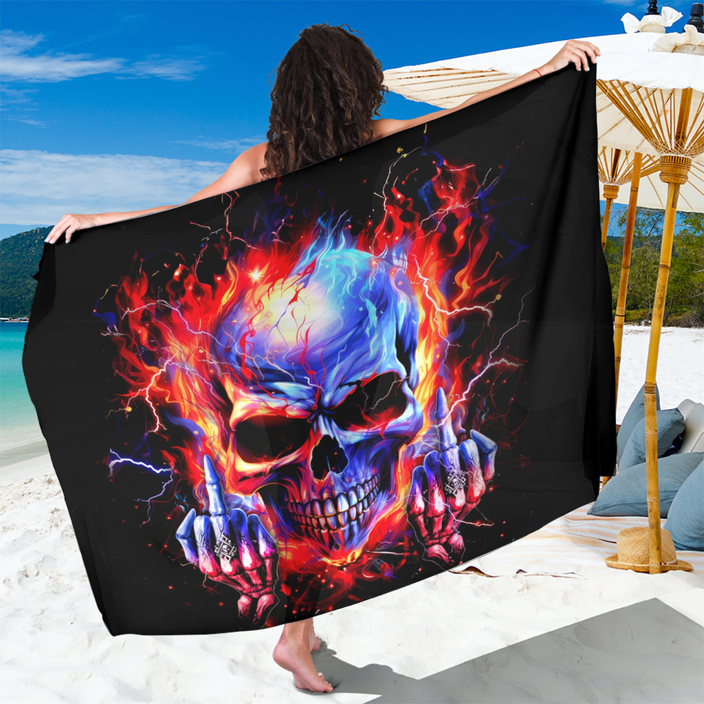 Flame Skull Sarong My Give A Fuck Is Broken But My Go Fuck Yourself Is Fully Functional DT01